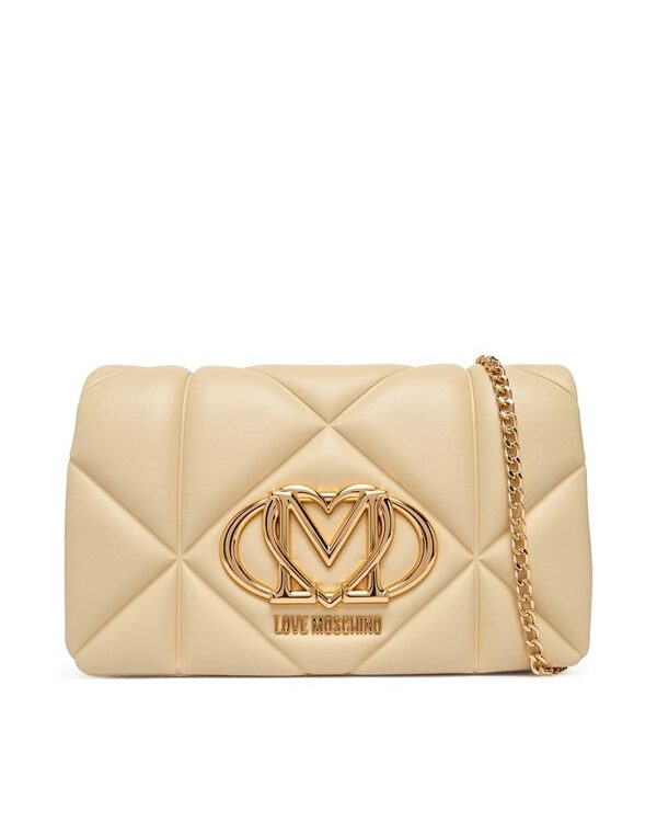 MOSCHINO - Borsa pu embossed burro