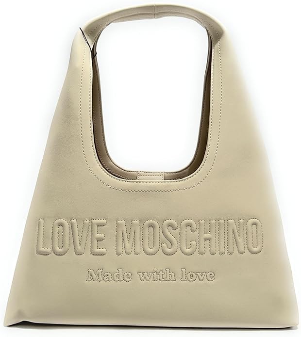 MOSCHINO - Borsa pu grs avorio