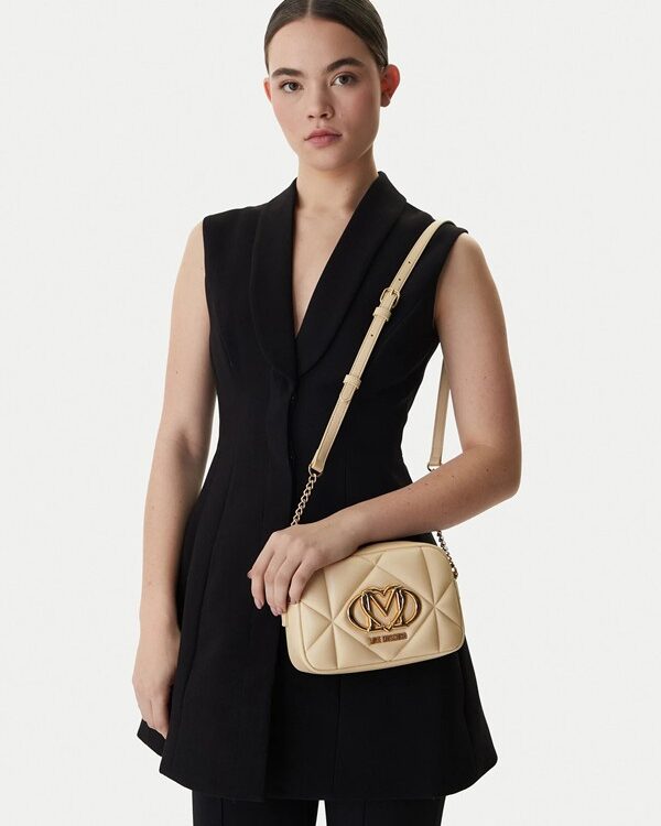 MOSCHINO - Borsa pu embossed burro