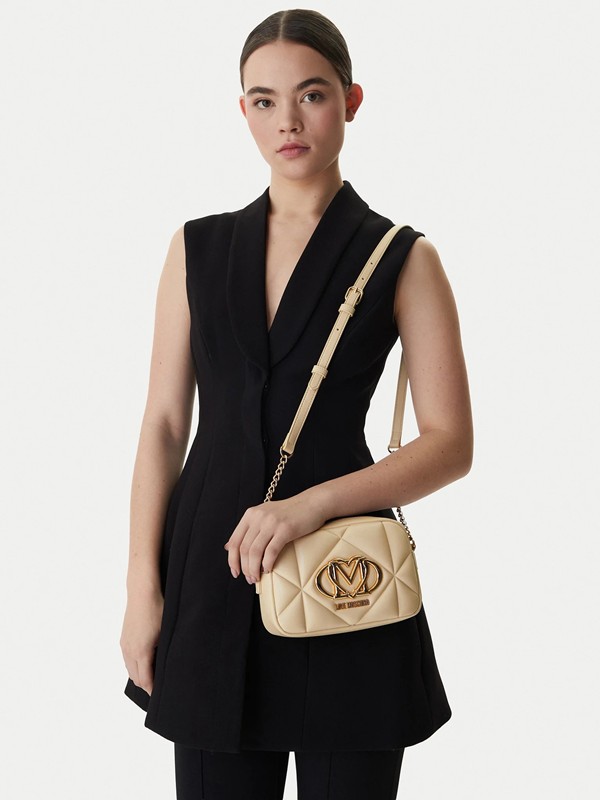 MOSCHINO - Borsa pu embossed burro