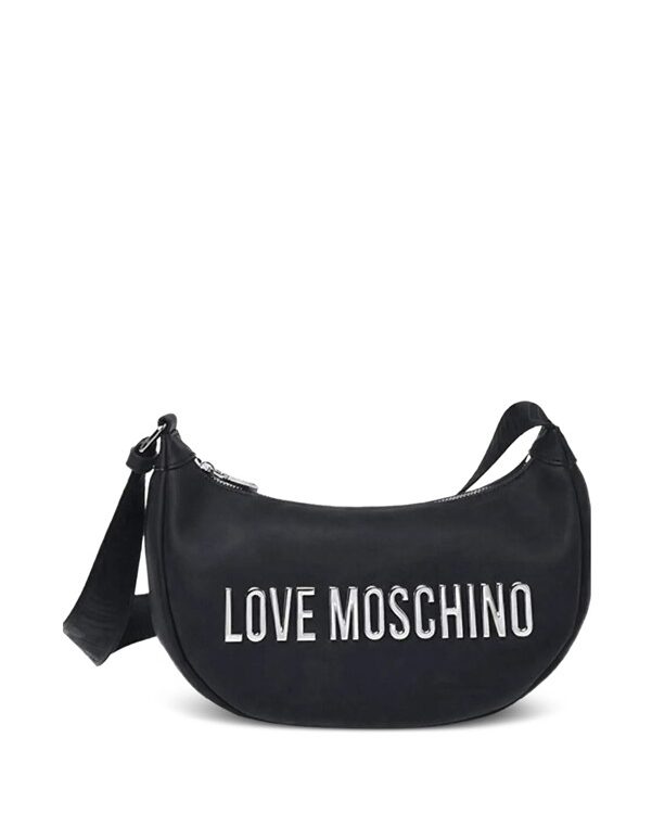 MOSCHINO - Borsa pu grs nero galv.nikel