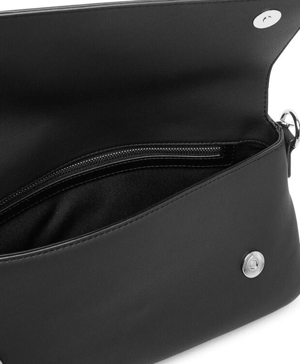 MOSCHINO - Borsa pu grs nero galv.nikel