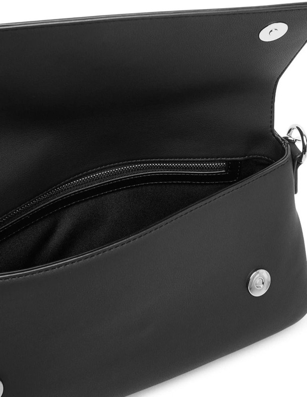 MOSCHINO - Borsa pu grs nero galv.nikel